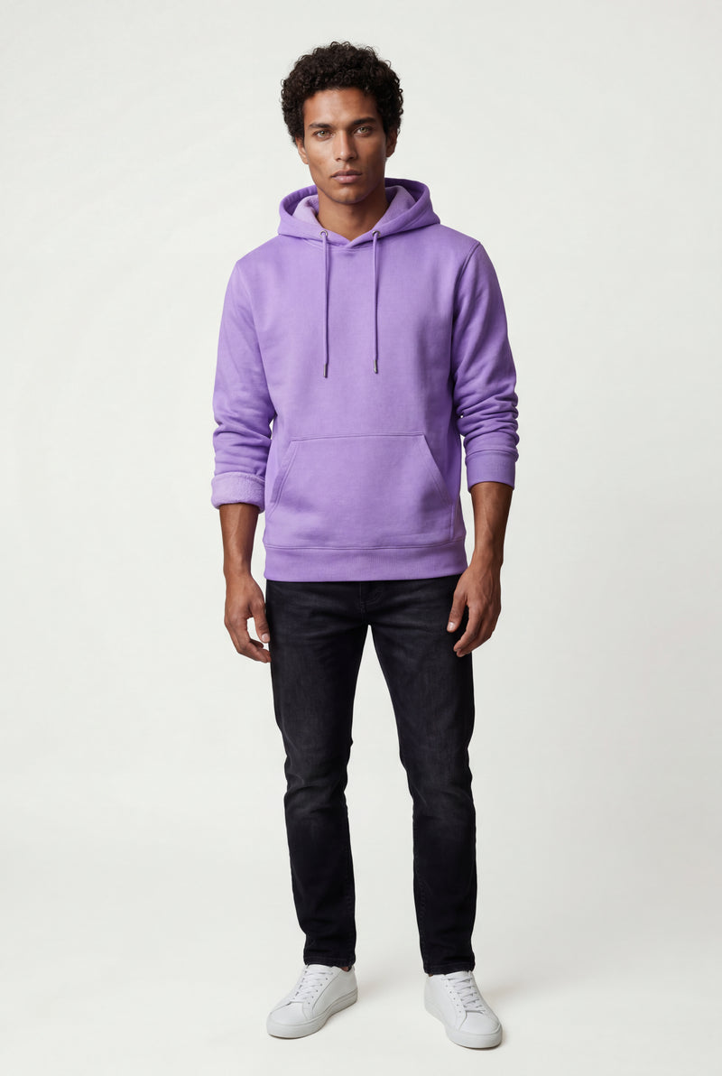 Purple Lined Regular Fit Pullover Pocket Hoodie - Fleece lined hoodie - Photo 4