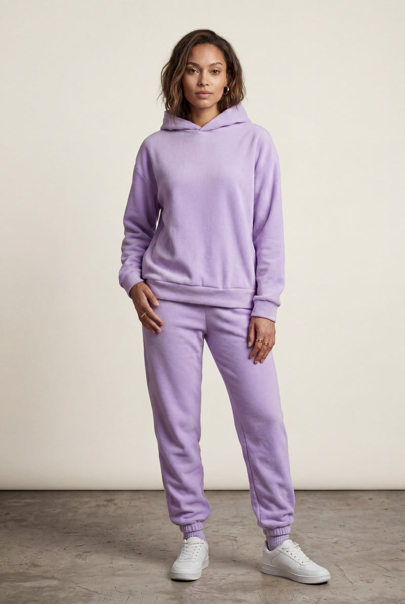Purple Relaxed Fit Hoodie and Jogger Matching Set - Casual set - Photo 2