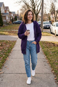 Women's Hoodie Oversized Zipper in Purple — park walk