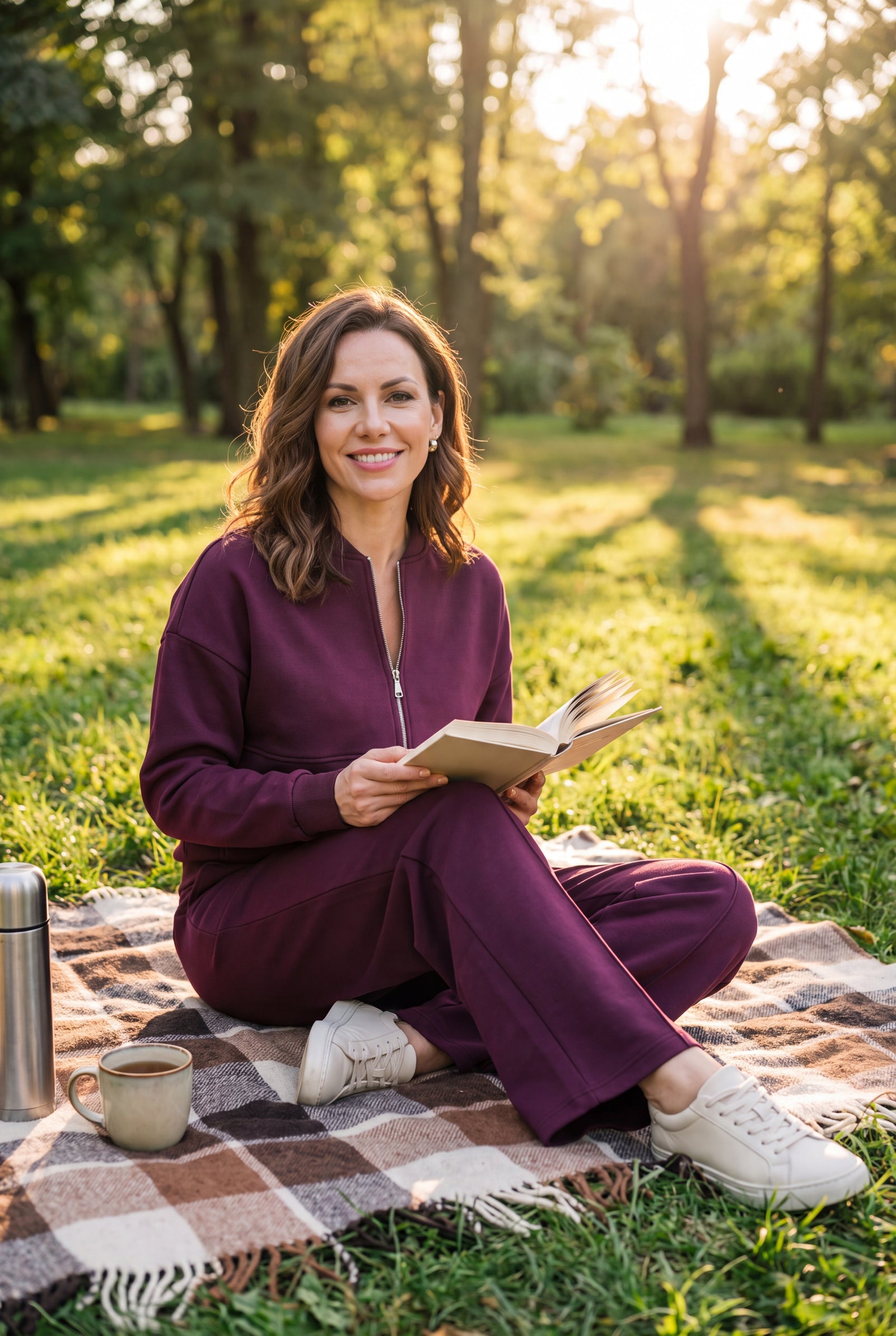 Women's Lounge Set Zip Top in Purple — lifestyle park