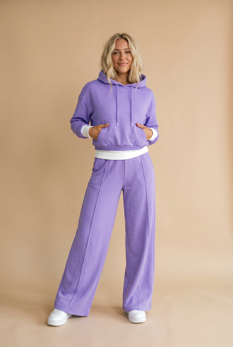 Women's Two-Piece Hoodie Relaxed Fit in Purple — primary studio