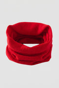 Cashmere Neck Gaiter in Red — studio front