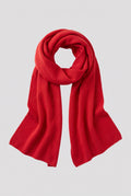 Cashmere Wrap Scarf in Red — studio front