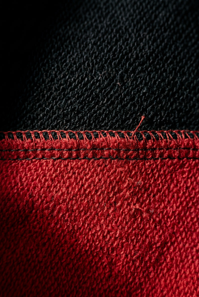Red Color Block Pullover Hoodie with Kangaroo Pocket - Color block hoodie - Photo 4