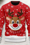 Festive Knit Sweater in Red — front view