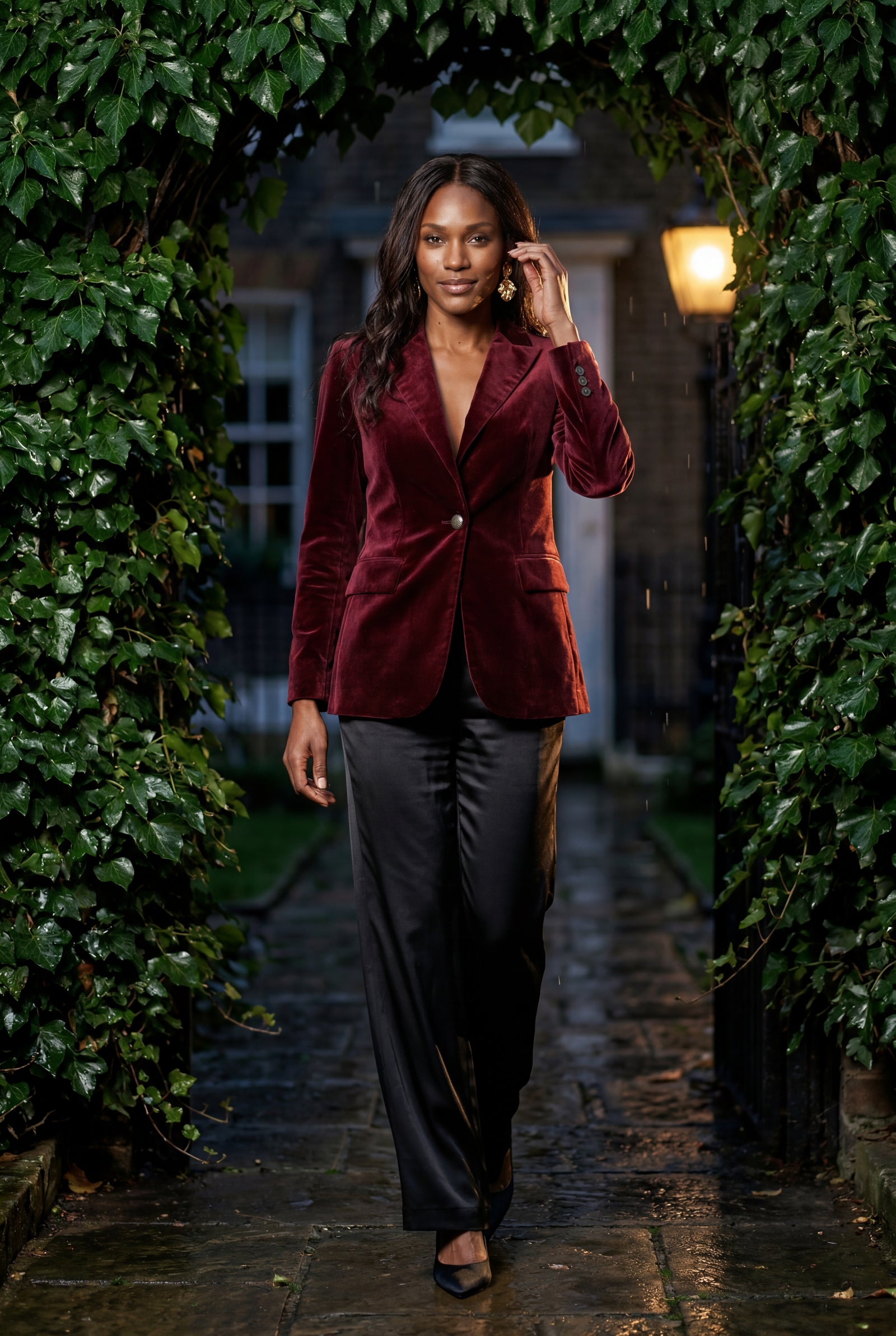 Red Gold Button Tailored Single-breasted Blazer - Blazers - Photo 9