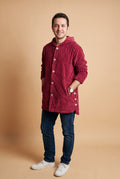 Men's Hoodie Jacket Relaxed Fit in Red — primary studio