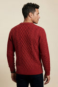 Red Men's Cable Crew Neck Classic Fit Sweater - Long sleeve sweater - Photo 2