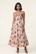 Red Sweetheart Neckline Fit and Flare Midi Cocktail Dress - Photo 14