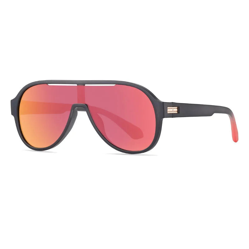 Red Thick Frame Matte Aviator Sunglasses - Photo 12