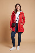 Women's Hooded Jacket Relaxed Fit in Red — studio full