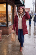 Women's Winter Coat Adjustable Hood in Red — secondary ugc shot