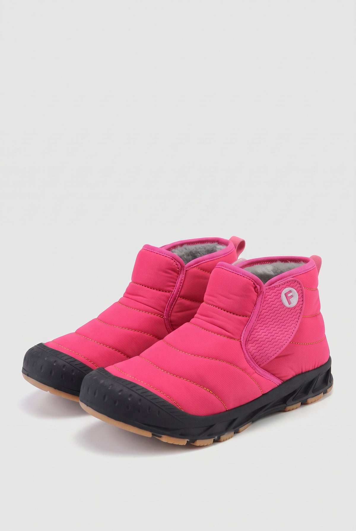 Faux-Fur Lined Winter Boots in Rose — studio front
