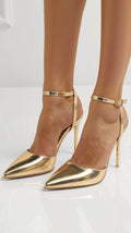 Rose gold Pointed Toe Ankle Strap Stiletto Heels - Ankle strap heels - Photo 10