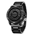 Shiny Black Oversized Roman Numeral Dial Dress Watch with Interchangeable Str - Dress watches - Photo 3