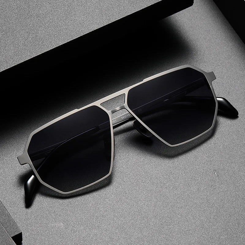 Geometric Frame Gradient Lens Sunglasses - Photo 4