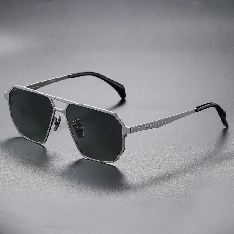 Geometric Frame Gradient Lens Sunglasses - Photo 5