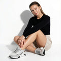 Metallic Panel Chunky Animal Print Walking Sneakers - Photo 5