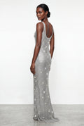 Silver Silver Bodycon Floor Length Maxi Dress - Photo 2