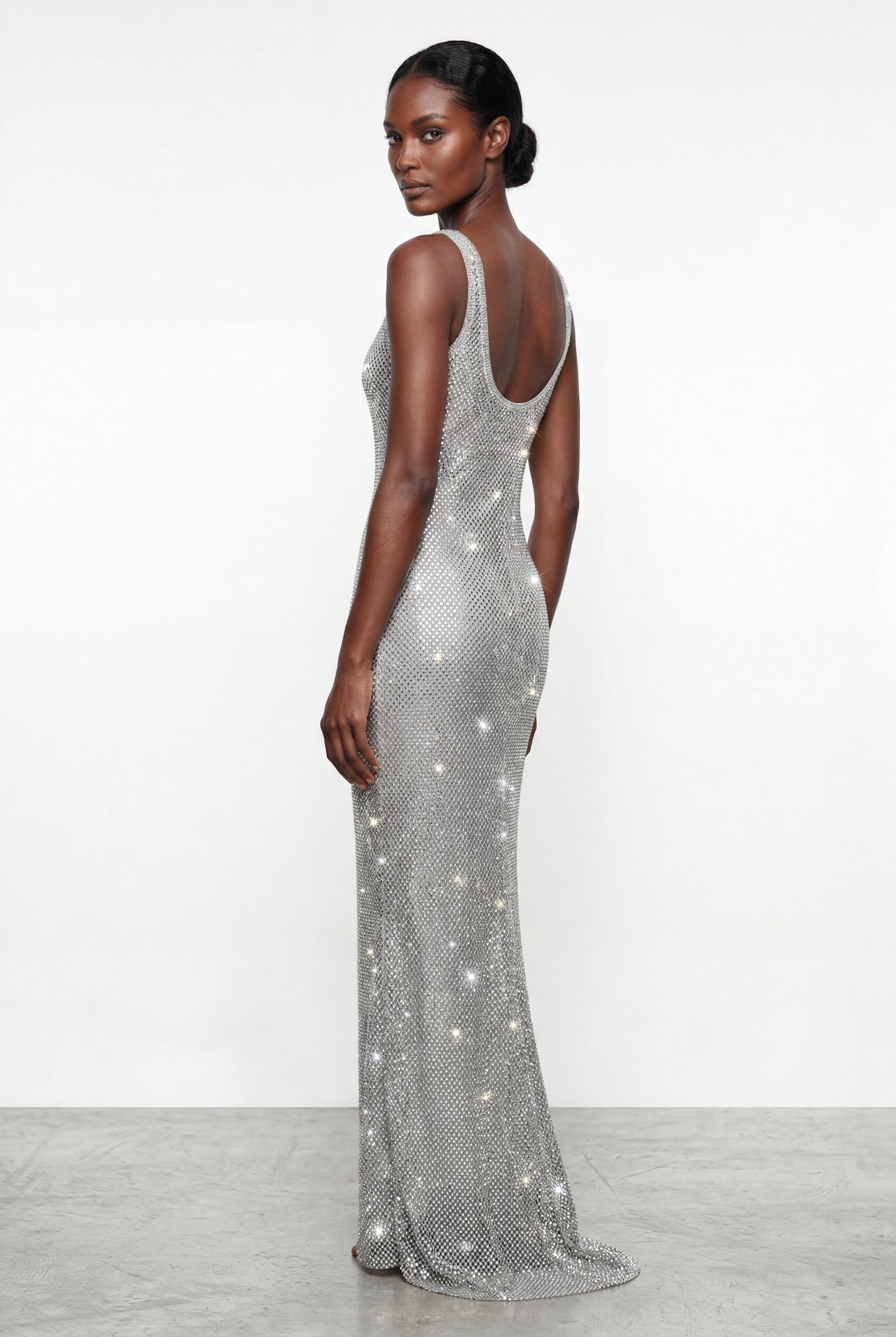Silver Silver Bodycon Floor Length Maxi Dress - Photo 2