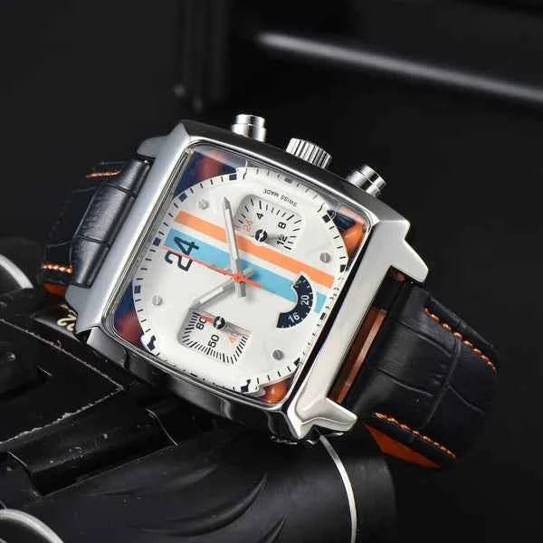 Silver Square Dial Chronograph Watch with Racing Stripe Detail - Vintage watches - Photo 6