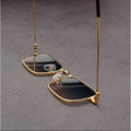 Square Metal Frame Sunglasses with Adjustable Nose Pads - Photo 7