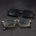 Square Metal Frame Sunglasses with Adjustable Nose Pads - Photo 8
