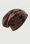 Jersey Knit Slouch Beanie in Star Brown — studio front