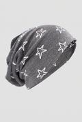 Jersey Knit Slouch Beanie in Star White — studio front