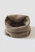Cashmere Neck Gaiter in Taupe — studio front