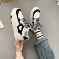 White Black and White Chunky Heart-applique Sneakers - Chunky sneakers - Photo 5