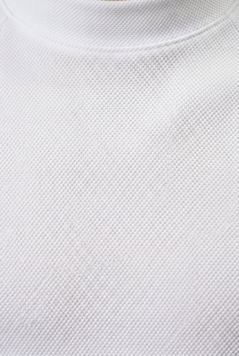 White Crisp White Fitted Mock Neck Short Sleeve Tee - Short sleeve t-shirts - Photo 3