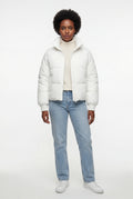 White Cropped High-collar Quilted Puffer Jacket - Puffer jackets - Photo 7