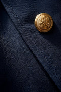 Black Double-breasted Gold Button Tailored Blazer - Tailored blazers - Photo 4