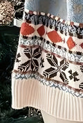 Fair Isle Crew-Neck Sweater in White — detail