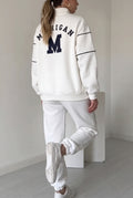 Fleece Loungewear Set in White — studio angle