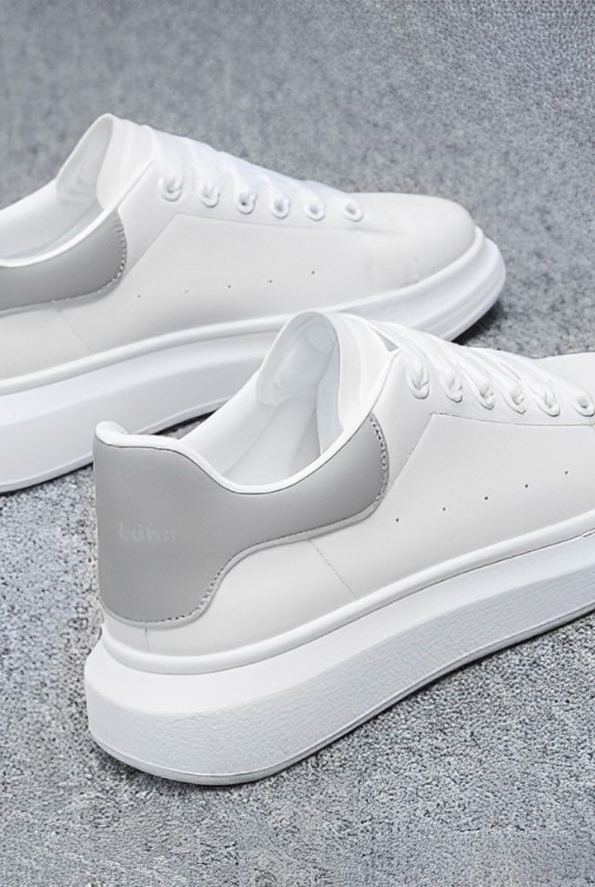 Leather Low-Top Sneakers in White — back