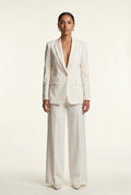 White Single-breasted Tailored Blazer and Trouser Set - Trousers - Photo 2