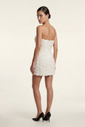 White Strapless 3d Rose Applique Bodycon Mini Dress - Mini cocktail dress - Photo 2
