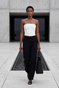 White Structured Strapless Boned Corset Top - Strapless tops - Photo 3