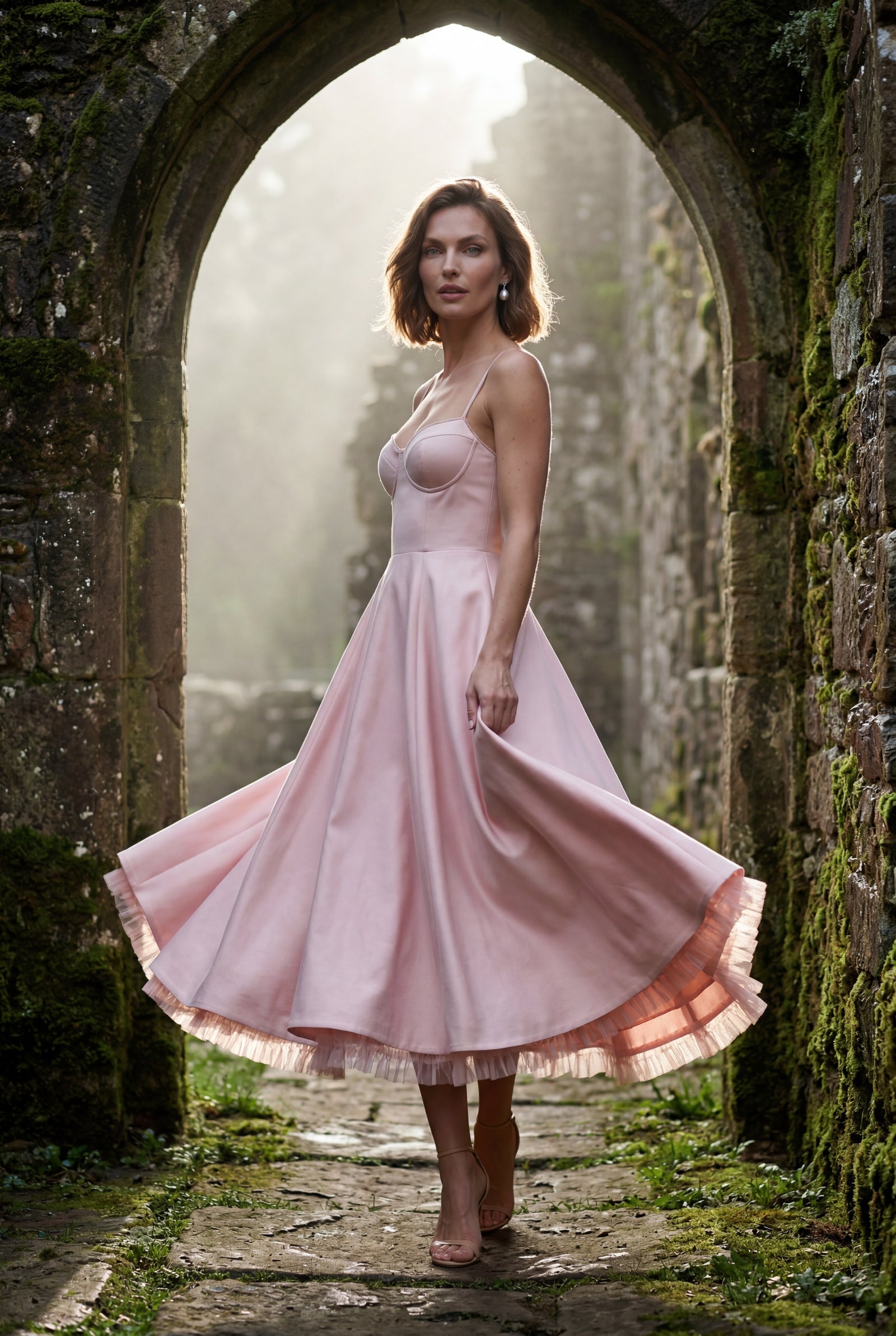 Pink Sweetheart Neckline Fit and Flare Midi Cocktail Dress - Photo 25