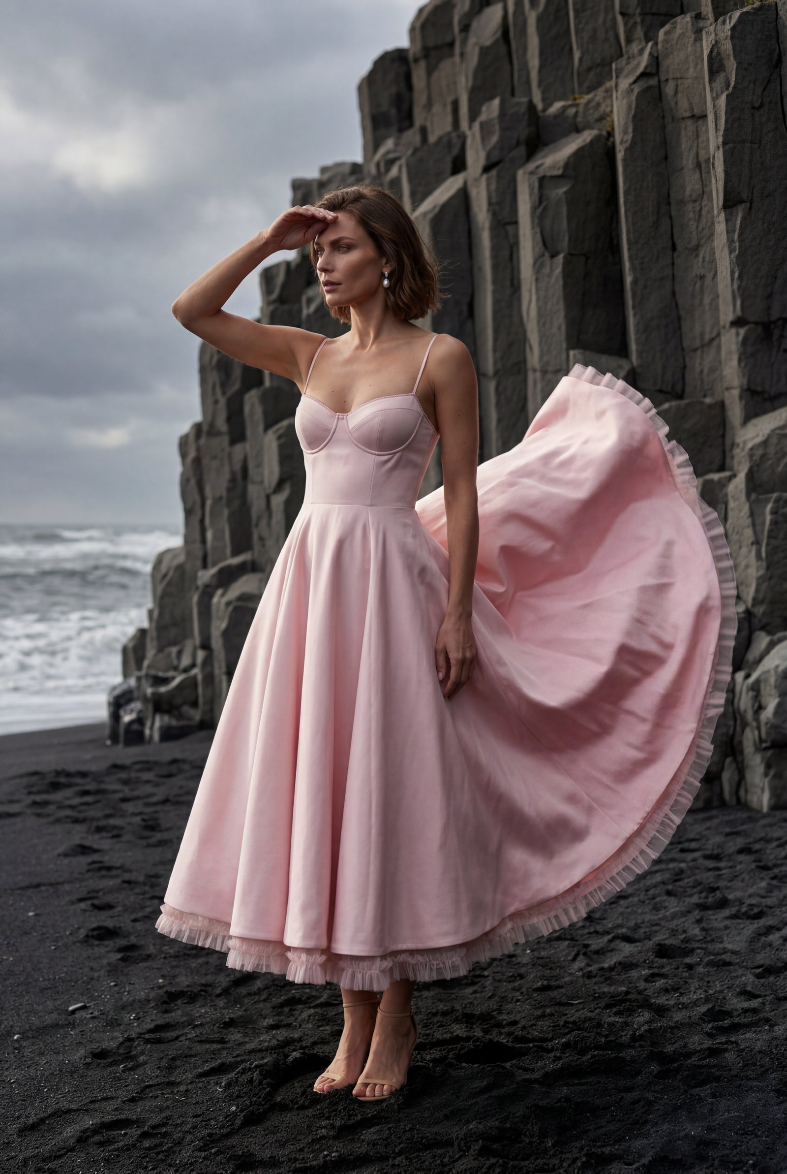 Pink Sweetheart Neckline Fit and Flare Midi Cocktail Dress - Photo 27