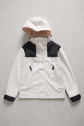 Technical Hooded Ski Jacket in White — studio front