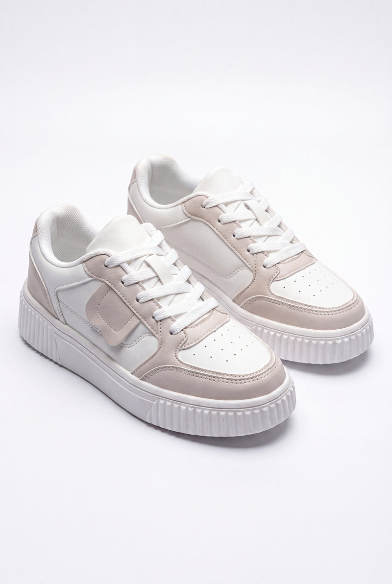 Women Sneakers Platform Color Block in White — primary shot