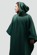 Fleece-Lined Hooded Blanket in Willow Green — side