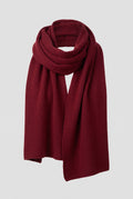 Cashmere Wrap Scarf in Wine Red — studio front