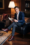 Men's Chukka Boots Sleek Silhouette in Wine Red — secondary lifestyle