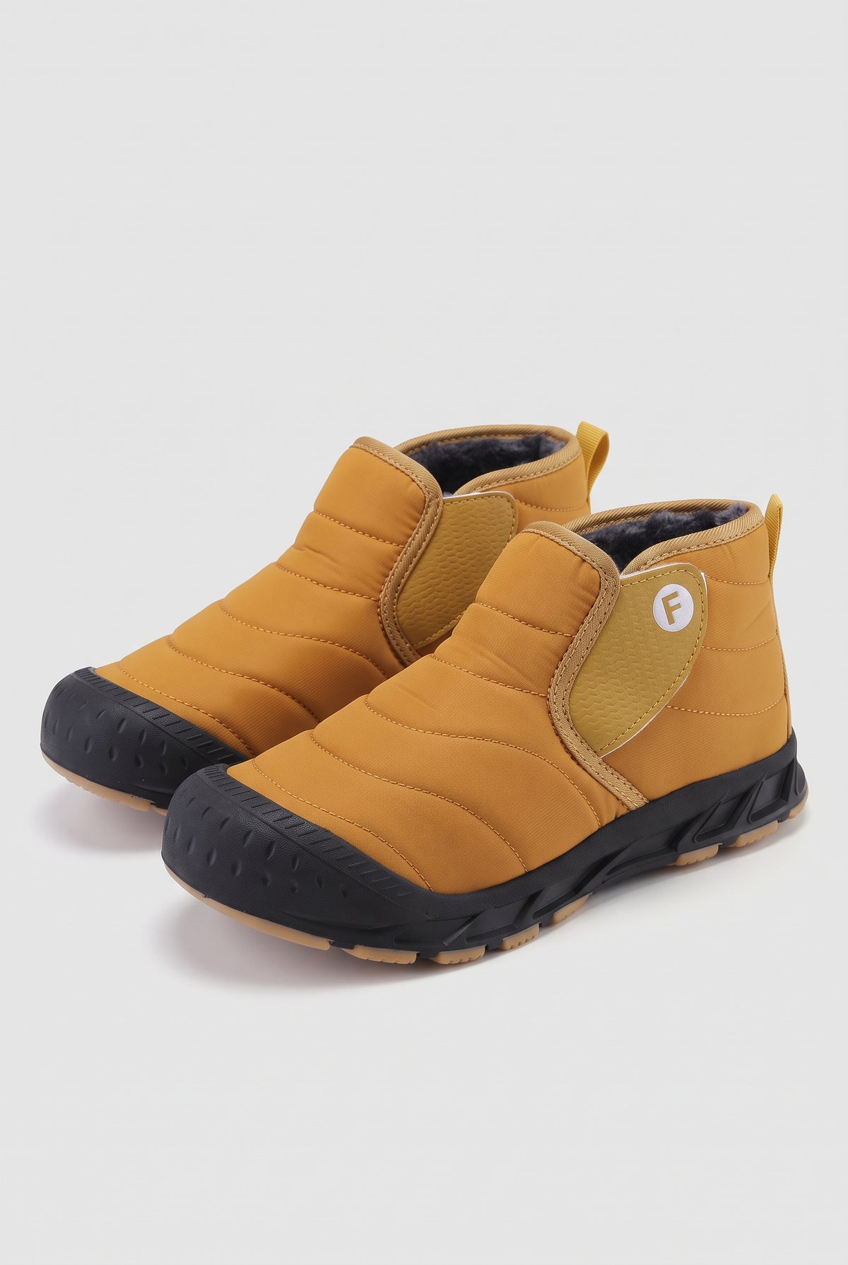 Faux-Fur Lined Winter Boots in Yellow (31527 Yellow Upgraded Velcro) — studio front