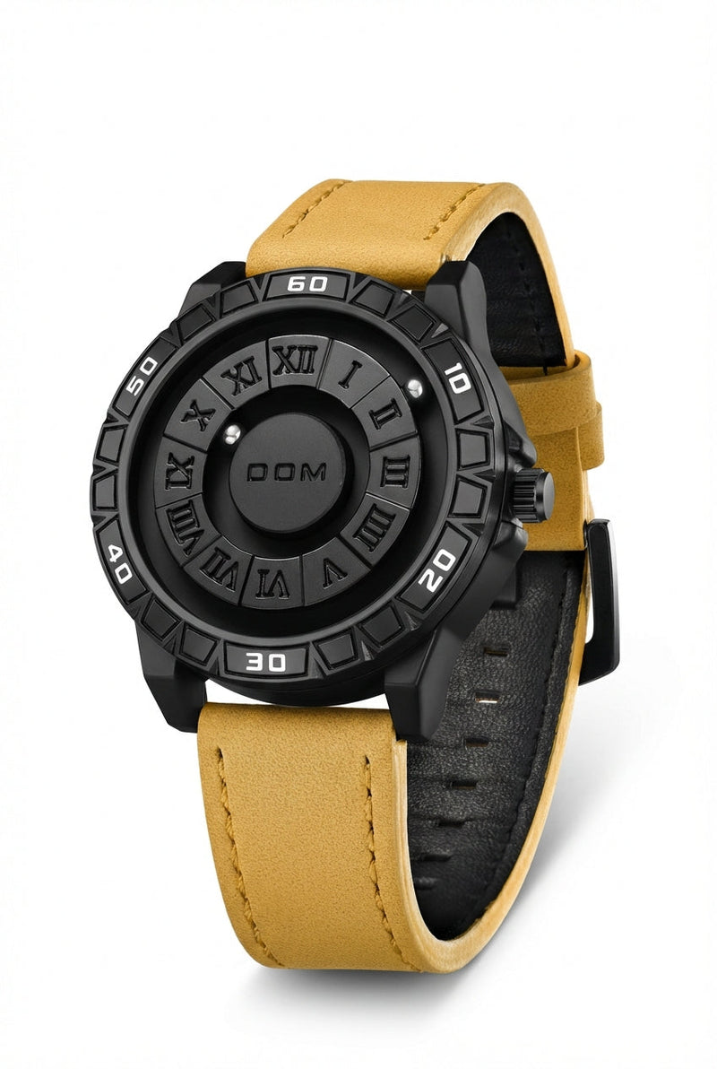Yellow Oversized Roman Numeral Dial Dress Watch with Interchangeable Str - Dress watches - Photo 1