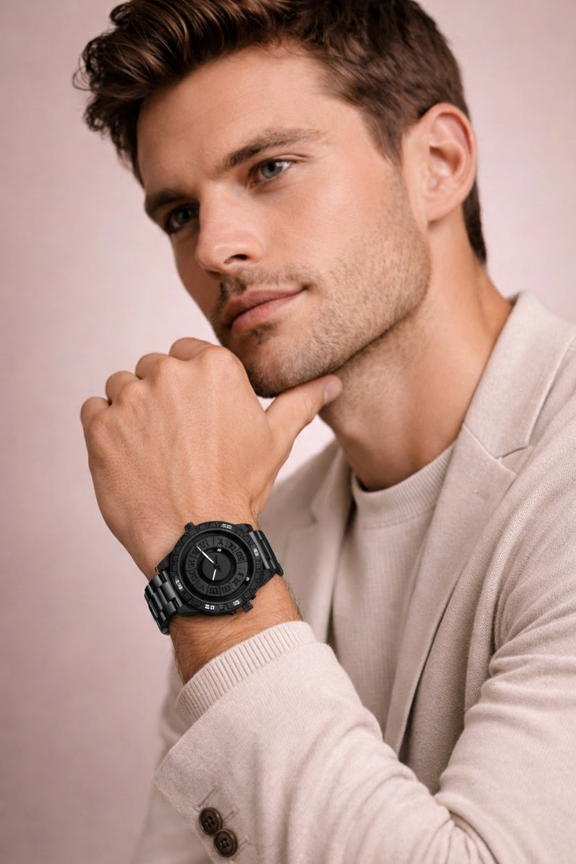 Oversized Roman Numeral Dial Dress Watch with Interchangeable Str - Dress watches - Photo 4